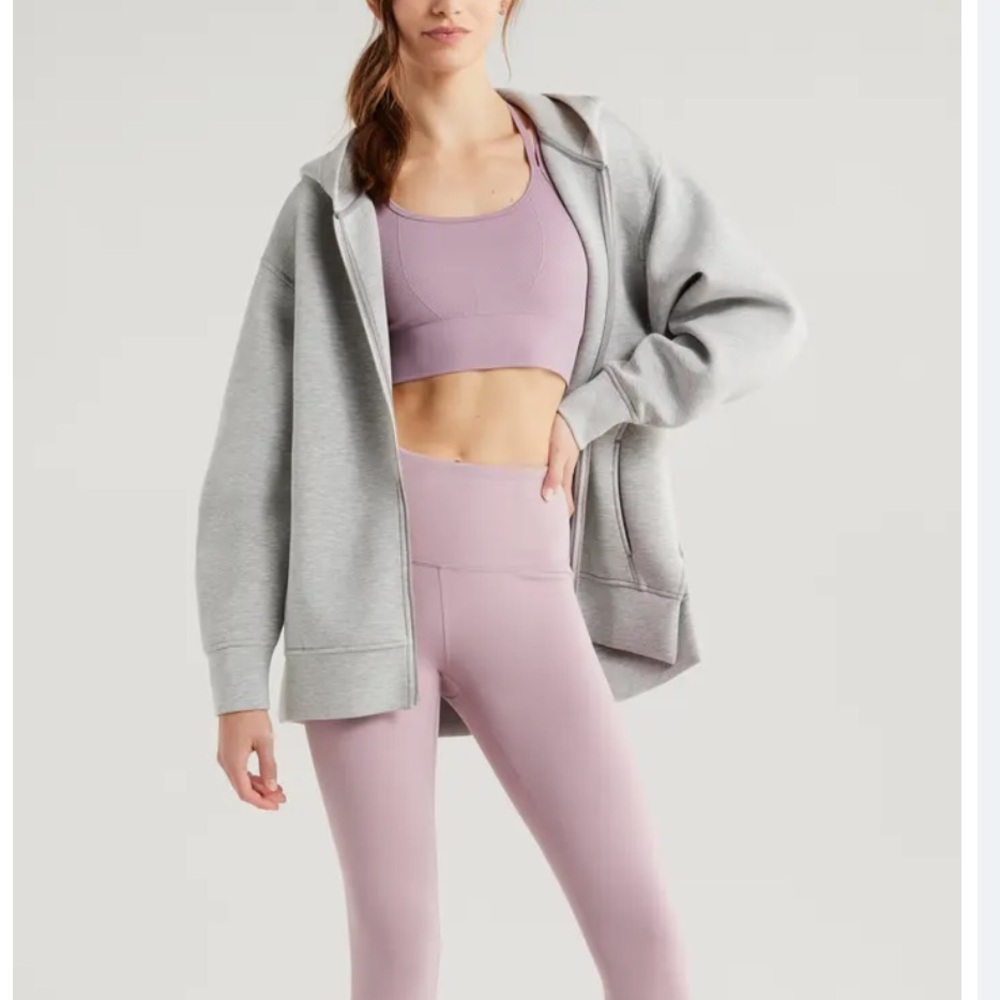 Zella zip front high low Hoodie